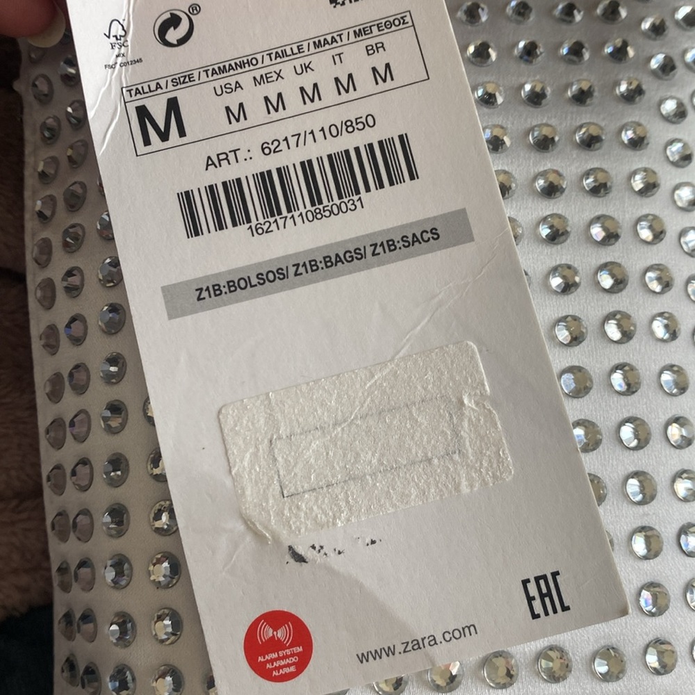 NWT Zara White Crystal Shoulder Bag - Picture 4 of 10